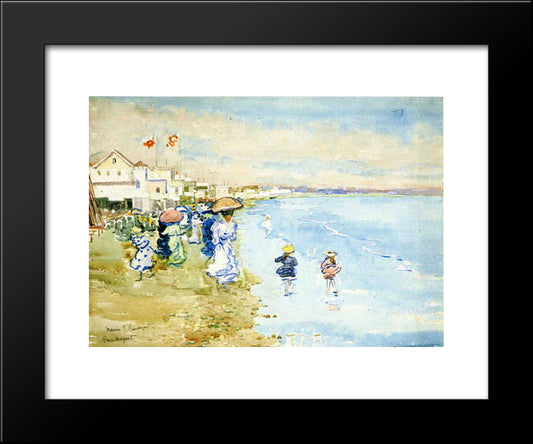 Revere Beach, Boston 20x24 Black Modern Wood Framed Art Print Poster by Prendergast, Maurice