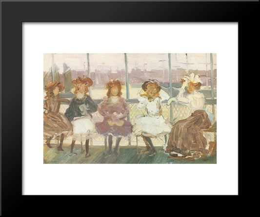 Evening On A Pleasure Boat 20x24 Black Modern Wood Framed Art Print Poster by Prendergast, Maurice