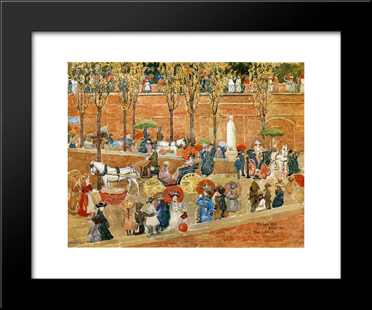 Pincian Hill, Rome (Also Known As Afternoon, Pincian Hill) 20x24 Black Modern Wood Framed Art Print Poster by Prendergast, Maurice