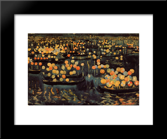 Feast Of The Redeemer 20x24 Black Modern Wood Framed Art Print Poster by Prendergast, Maurice
