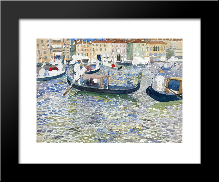 Grand Canal, Venice 20x24 Black Modern Wood Framed Art Print Poster by Prendergast, Maurice
