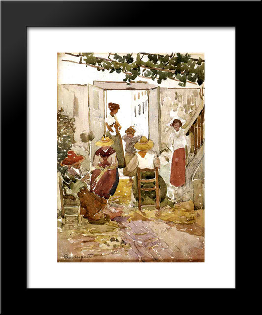 Lacemakers, Venice 20x24 Black Modern Wood Framed Art Print Poster by Prendergast, Maurice