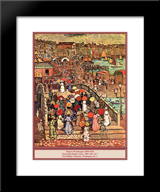 Ponte Della Paglia 20x24 Black Modern Wood Framed Art Print Poster by Prendergast, Maurice