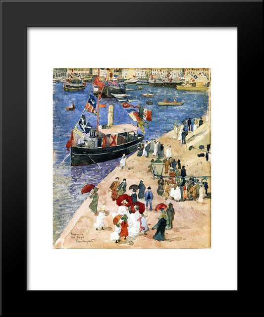 Riva San Biagio, Venice 20x24 Black Modern Wood Framed Art Print Poster by Prendergast, Maurice