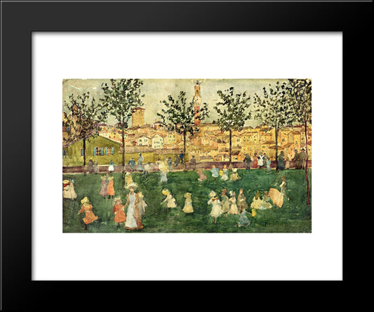 Sienna 20x24 Black Modern Wood Framed Art Print Poster by Prendergast, Maurice