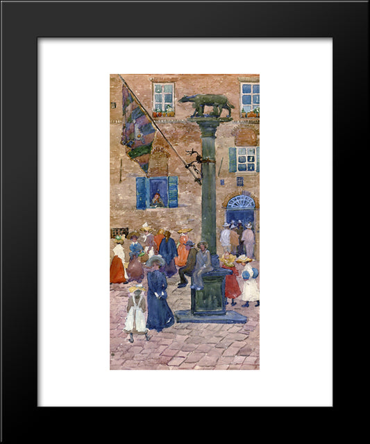 Sienna Column Of The Wolf 20x24 Black Modern Wood Framed Art Print Poster by Prendergast, Maurice