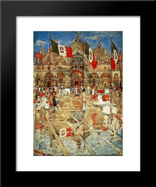 Splash Of Sunshine And Rain 20x24 Black Modern Wood Framed Art Print Poster by Prendergast, Maurice