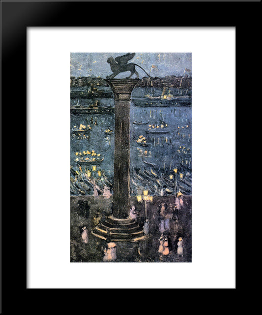 St. Mark'S Lion, Venice 20x24 Black Modern Wood Framed Art Print Poster by Prendergast, Maurice