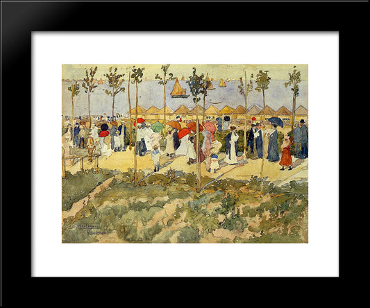 The Lido, Venice 20x24 Black Modern Wood Framed Art Print Poster by Prendergast, Maurice