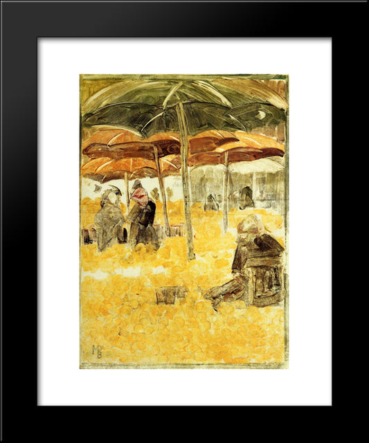 The Orange Market 20x24 Black Modern Wood Framed Art Print Poster by Prendergast, Maurice