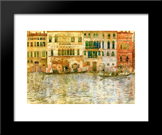 Venetian Palaces On The Grand Canal 20x24 Black Modern Wood Framed Art Print Poster by Prendergast, Maurice