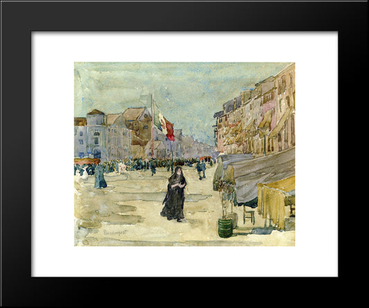 Venetian Scene 20x24 Black Modern Wood Framed Art Print Poster by Prendergast, Maurice