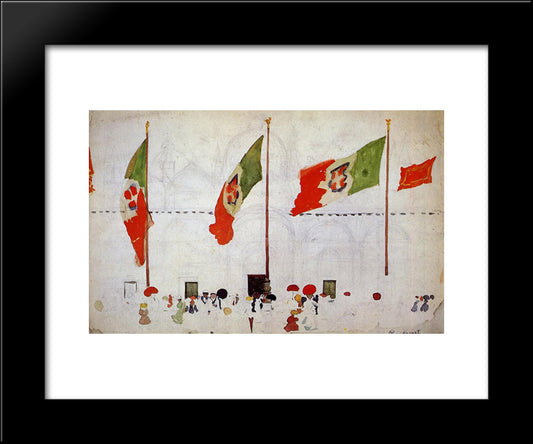 Venice (Unfinished) 20x24 Black Modern Wood Framed Art Print Poster by Prendergast, Maurice