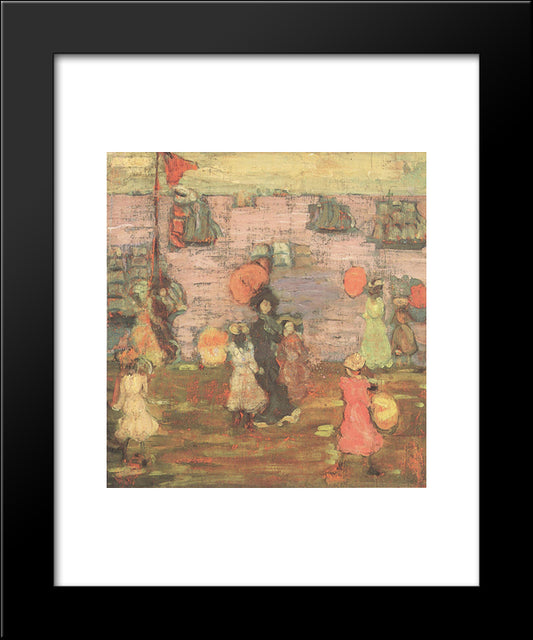 Telegraph Hill 20x24 Black Modern Wood Framed Art Print Poster by Prendergast, Maurice
