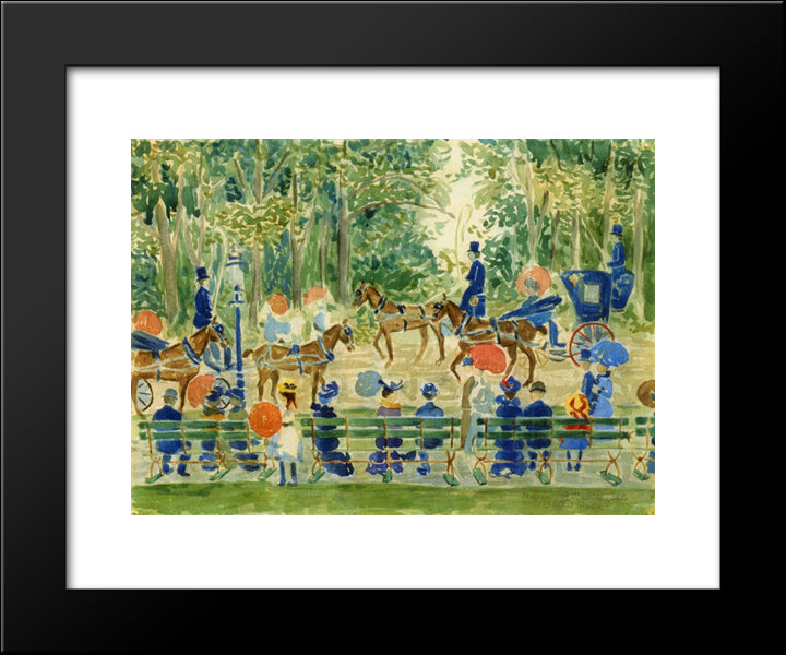 Central Park 20x24 Black Modern Wood Framed Art Print Poster by Prendergast, Maurice