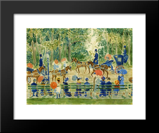 Central Park 20x24 Black Modern Wood Framed Art Print Poster by Prendergast, Maurice