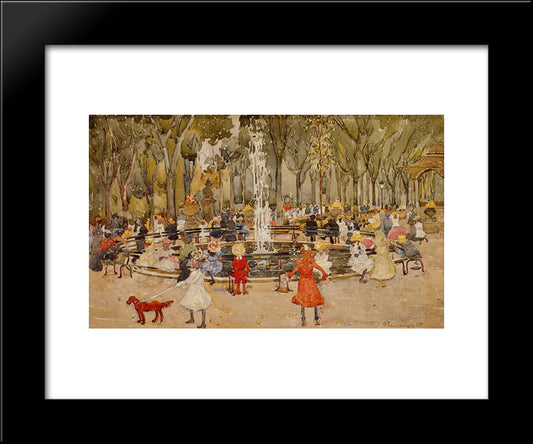 In Central Park, New York 20x24 Black Modern Wood Framed Art Print Poster by Prendergast, Maurice