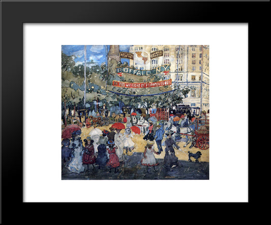 Madison Square, Buffalo, New York 20x24 Black Modern Wood Framed Art Print Poster by Prendergast, Maurice