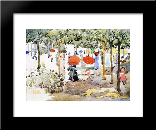 Central Park 20x24 Black Modern Wood Framed Art Print Poster by Prendergast, Maurice