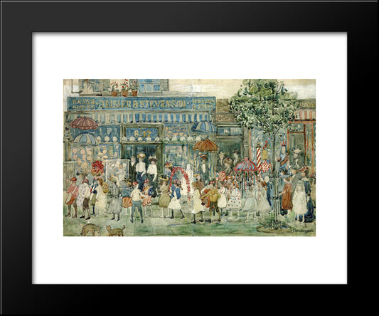 Columbus Circle (New York) 20x24 Black Modern Wood Framed Art Print Poster by Prendergast, Maurice
