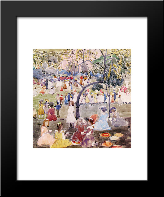 In The Park 20x24 Black Modern Wood Framed Art Print Poster by Prendergast, Maurice