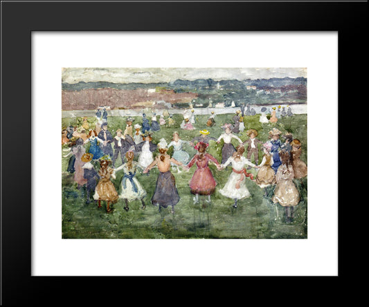 May Day 20x24 Black Modern Wood Framed Art Print Poster by Prendergast, Maurice