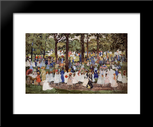 May Day, Central Park (Also Known As Central Park Or Children In The Park) 20x24 Black Modern Wood Framed Art Print Poster by Prendergast, Maurice