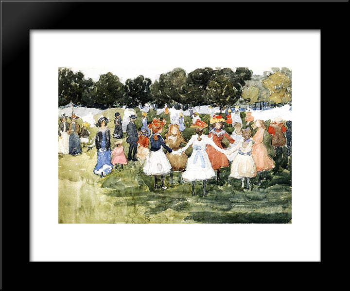 Ring Around The Rosy 20x24 Black Modern Wood Framed Art Print Poster by Prendergast, Maurice