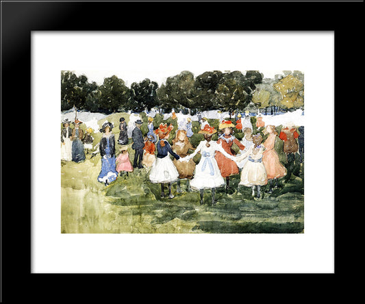 Ring Around The Rosy 20x24 Black Modern Wood Framed Art Print Poster by Prendergast, Maurice