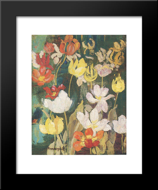 Spring Flowers 20x24 Black Modern Wood Framed Art Print Poster by Prendergast, Maurice