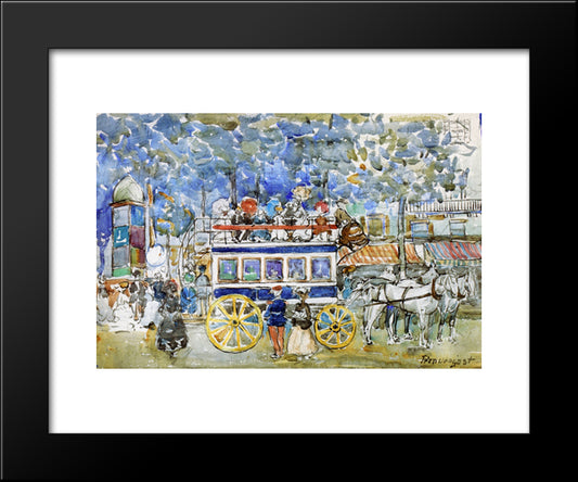 The Paris Omnibus 20x24 Black Modern Wood Framed Art Print Poster by Prendergast, Maurice