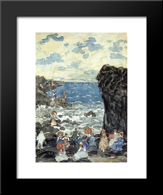 Holiday, Headlands 20x24 Black Modern Wood Framed Art Print Poster by Prendergast, Maurice