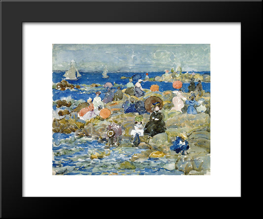 Holiday, Nahant 20x24 Black Modern Wood Framed Art Print Poster by Prendergast, Maurice
