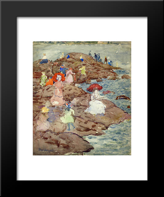 Nantasket 20x24 Black Modern Wood Framed Art Print Poster by Prendergast, Maurice