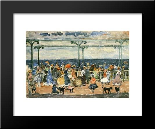 Promenade At Nantasket 20x24 Black Modern Wood Framed Art Print Poster by Prendergast, Maurice