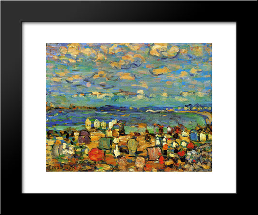 Crescent Beach (Also Known As Crescent Beach, St. Malo) 20x24 Black Modern Wood Framed Art Print Poster by Prendergast, Maurice
