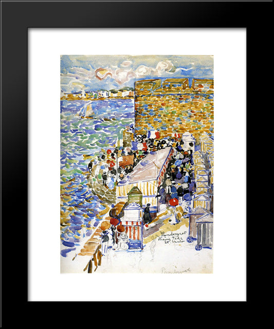 Rising Tide, St. Malo 20x24 Black Modern Wood Framed Art Print Poster by Prendergast, Maurice