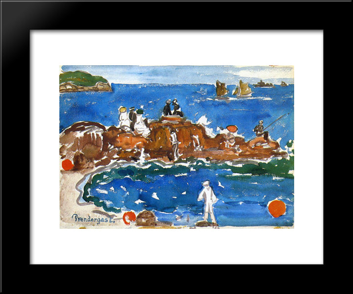 North Shore 3, Massachusetts 20x24 Black Modern Wood Framed Art Print Poster by Prendergast, Maurice