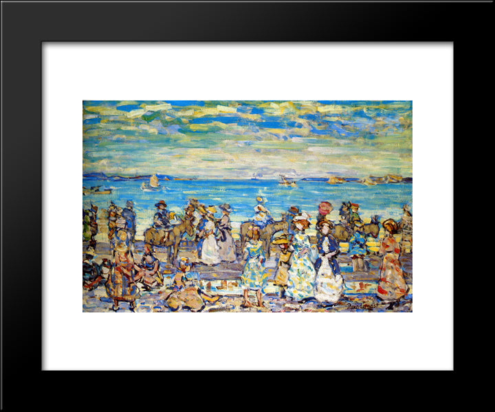 Opal Sea 20x24 Black Modern Wood Framed Art Print Poster by Prendergast, Maurice