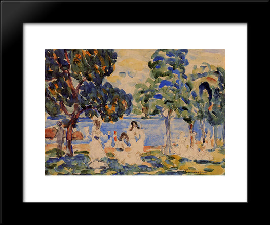 Summer Day 20x24 Black Modern Wood Framed Art Print Poster by Prendergast, Maurice