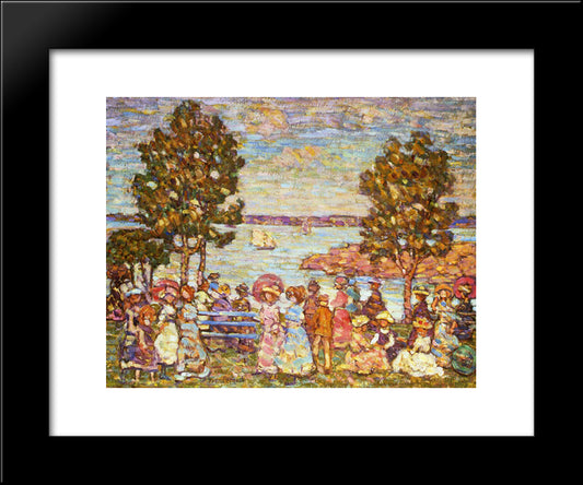 The Holiday (Also Known As Figures By The Sea Or Promenade By The Sea) 20x24 Black Modern Wood Framed Art Print Poster by Prendergast, Maurice