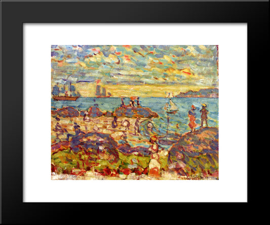 The Point, Gloucester 20x24 Black Modern Wood Framed Art Print Poster by Prendergast, Maurice