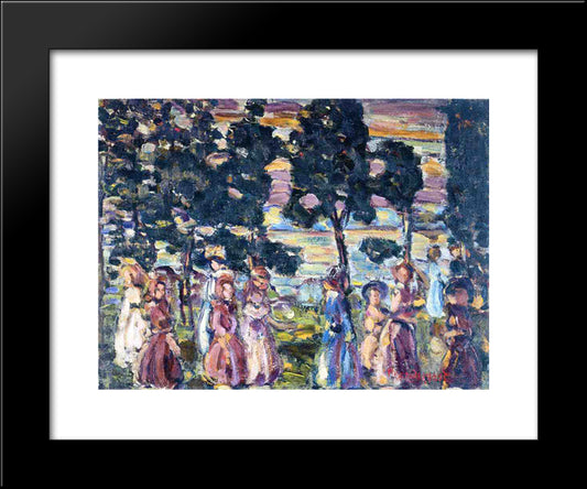 The Sunday Scene 20x24 Black Modern Wood Framed Art Print Poster by Prendergast, Maurice