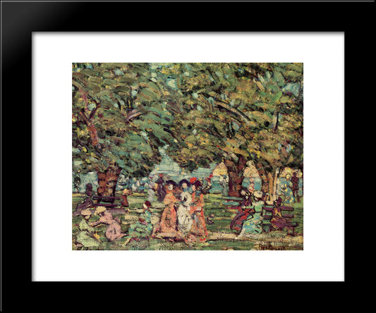 Under The Trees 20x24 Black Modern Wood Framed Art Print Poster by Prendergast, Maurice