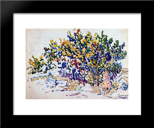 Children In The Tree 20x24 Black Modern Wood Framed Art Print Poster by Prendergast, Maurice