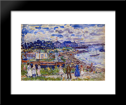 The Cove 20x24 Black Modern Wood Framed Art Print Poster by Prendergast, Maurice