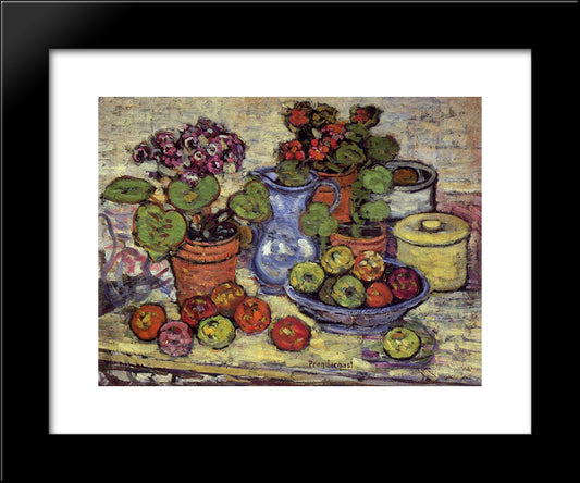 Cinerarias And Fruit 20x24 Black Modern Wood Framed Art Print Poster by Prendergast, Maurice