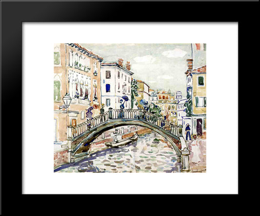 Little Bridge, Venice 20x24 Black Modern Wood Framed Art Print Poster by Prendergast, Maurice