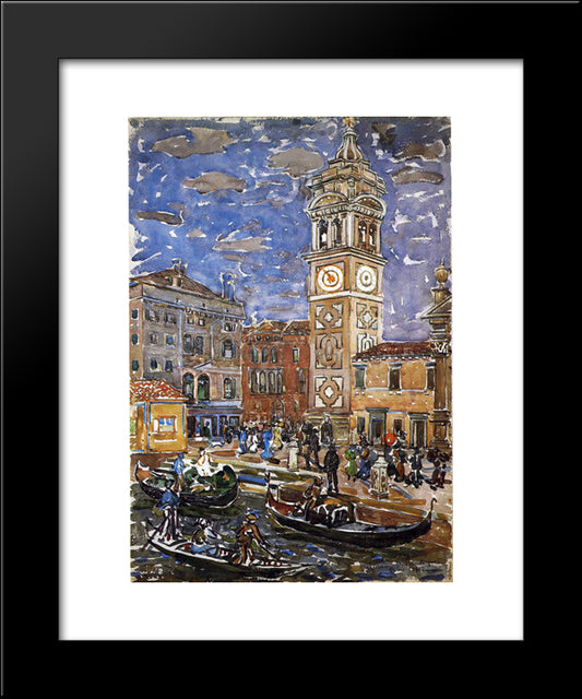 Sanmaria Formosa, Venice 20x24 Black Modern Wood Framed Art Print Poster by Prendergast, Maurice