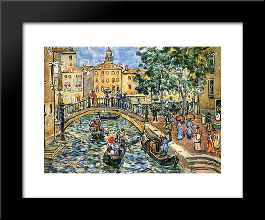 Scene Of Venice 20x24 Black Modern Wood Framed Art Print Poster by Prendergast, Maurice